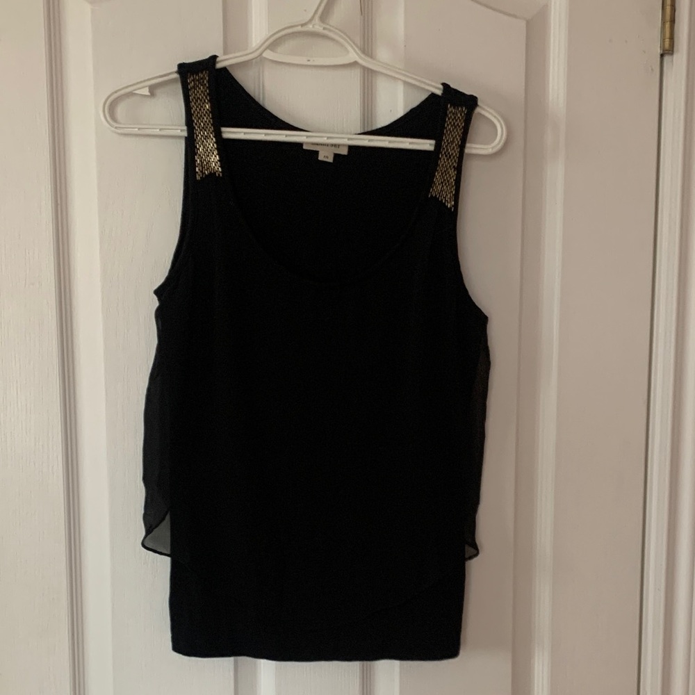 Smart Set Black Tank Top with Gold Details